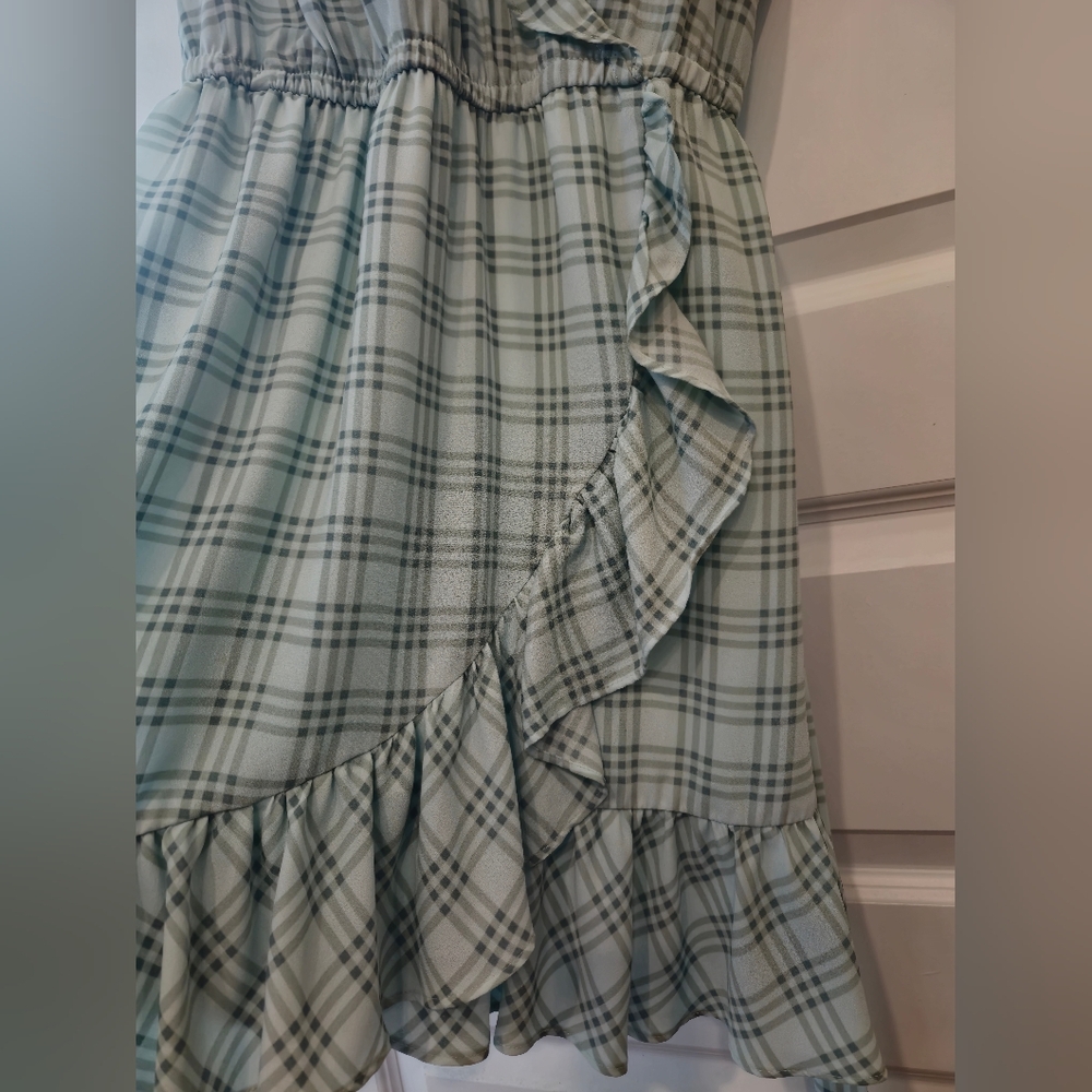 Lauren Conrad Plaid Ruffle Wrap Dress - Picture 7 of 16